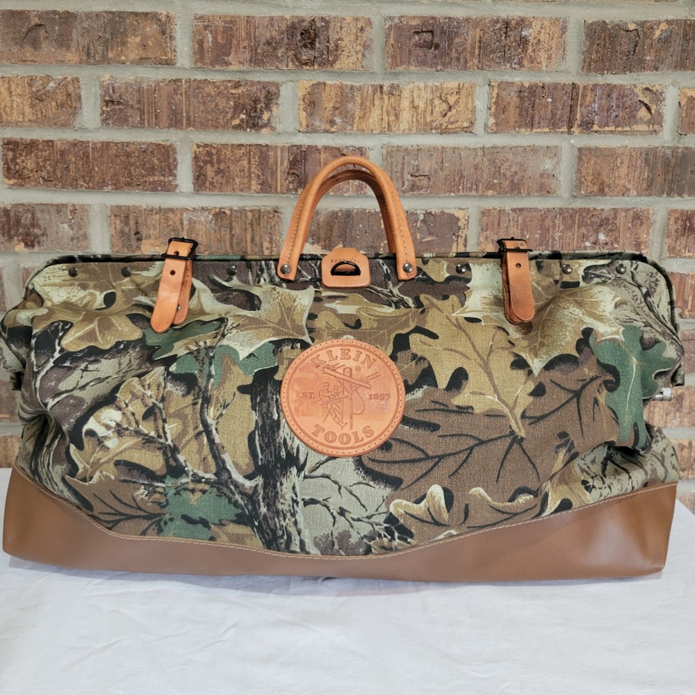 Klein Tools 5102-24C Camouflage Canvas Tool Bag 24 Inch Leather Trim USA Made